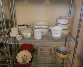 Bakeware and serveware including Corning and Pyrex