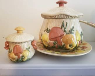 Arnel's vintage ceramic tureen , platter, and side.