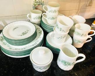 Corelle Dishware - 10 Place Settings plus Sugar & Creamer