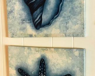 Sea Shell & Star Fish Art on Canvas