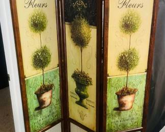 Vintage French Botanical Privacy Screen