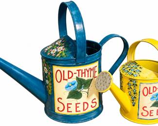 Vintage Hand-Painted Watering Cans