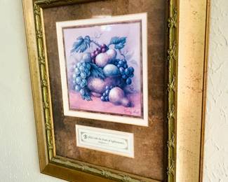 Framed Fruit Motif Art