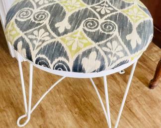 Vintage Wrought Iron Vanity Stool