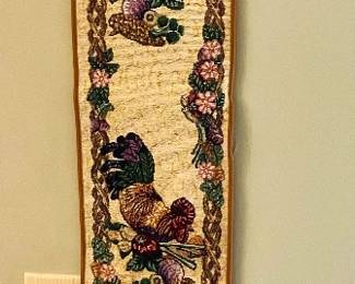 Vintage Rooster Motif Bell Pull