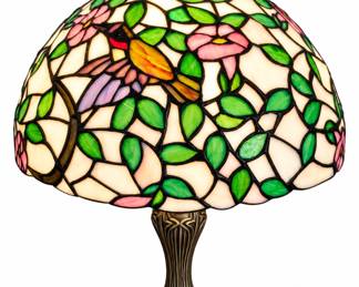 Stained Glass Tiffany Inspired Hummingbird Lamp