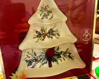 Lenox Christmas Tree Dish - Winter Greetings