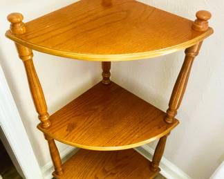 Oak Colored Corner Shelf