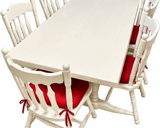 Vintage, Solid Wood Table & 6 Chairs
