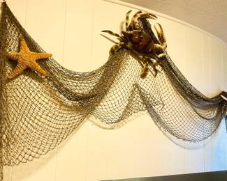 Vintage Casting Net and Beach Decor