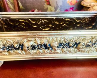Vintage Brass Embossed Planter