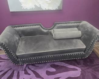 Grey low profile velvet loveseat$1500