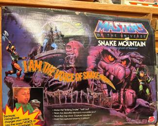 Vintage 1980s Mattel Masters of the Universe Snake Mountain playset with original box