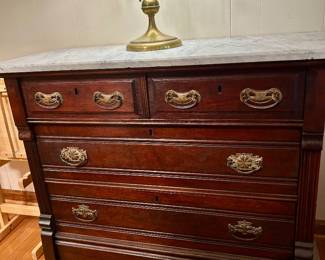 Antique marble-top dining room sideboard