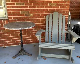 Wooden Adirondack Chair • Outdoor Accent Table