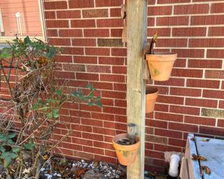 Rustic Wooden Outdoor Planter Stand
