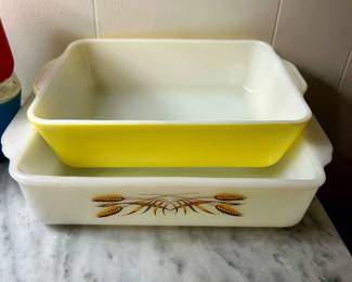 vintage glass baking dishes