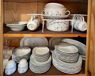 Covington Edit Stoneware Dinnerware Collection With Blue Floral Pattern