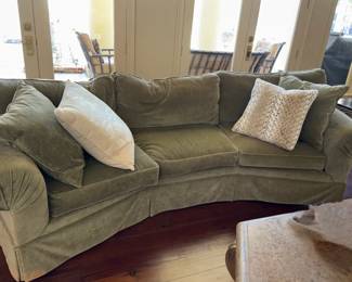 Ethan Allen Velvet Green Sofas (2)