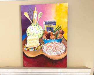 Colorful Painting Depicting One of Clegg's Well Known Cookbooks