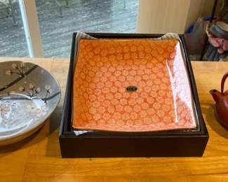 Japanese Oriental Plate Bowl And Tea Pot