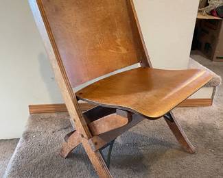 Vintage Wood Folding Theater Chair