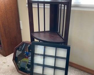12 Grid Shadow Box Display Frame  3 Shelf Corner Folding Shelf