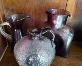 Clevenger Brothers Blenko Glass And Misc Pitcher