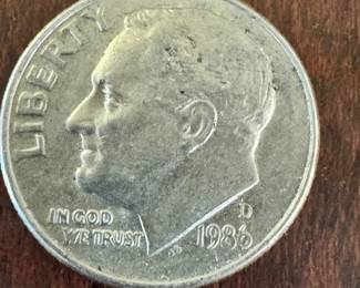 1986 Roosevelt Dime Denver Mint
