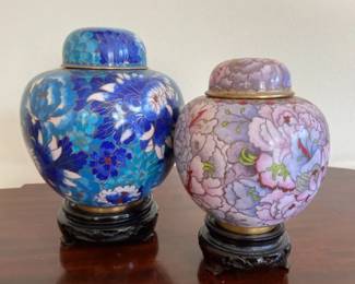 Vintage Cloisonn Urns