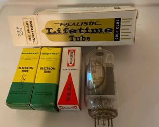 Vintage Amperex Raytheon And Realistic Lifetime Electron Tubes