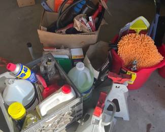 Automotive Lot Of Chemicals Jacks Car Parts  More