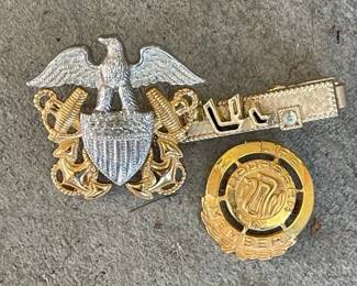 US Navy Overseas Badge 120 10KT Hadassah Life Member Pin 10KT  Gold Toned Tie Clip