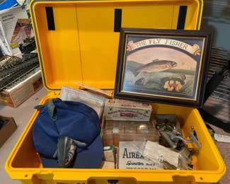 Tub Full Of Fishing Gear Including Reels Hooks Lures  More