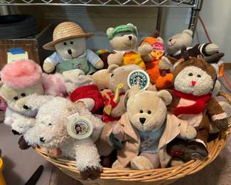 Large Basket Full Of Vintage Starbucks Bearista Bears