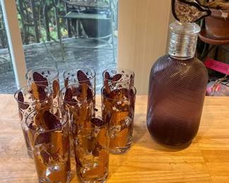 Butterfly Glasses And PitcherDecanter