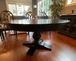 Restoration Hardware 60 Black Pedestal Dining Table