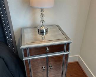 Mirror Nightstand And Lamp