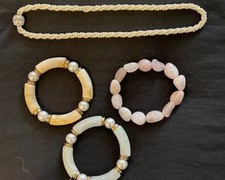 3 Bracelets And 1 Necklace