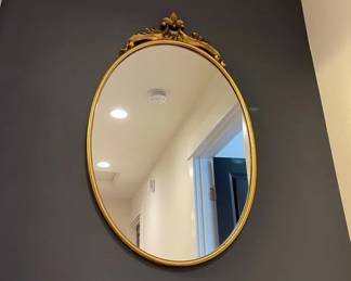Oval AntiqueGold Colored Decorative Mirror