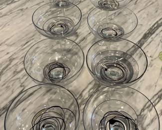 Martini Blown Glass 8 Piece Set