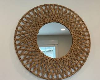 Round Wicker Mirror