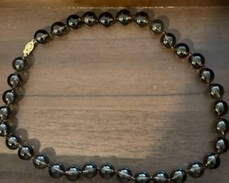 14k Gold Clasp Glass Beaded Necklace