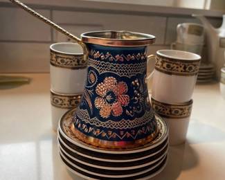 Turkish Coffee Pot And Demitasse Set