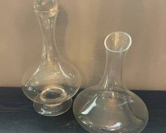 Clear Glass Decanters One Includes Round Glass Stopper