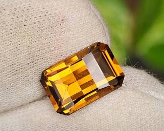 6.70 Carat Natural Madeira Citrine Emerald Cut