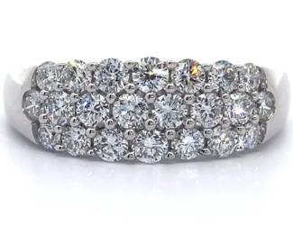 1.25 Carat Diamond Triple Row Cluster Ring