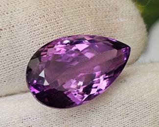 22.41 Carat Natural Purple Amethyst Pear Cut