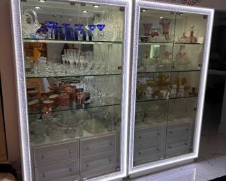 Milan lighted hutch two available each measure 76 x 42 x 18
