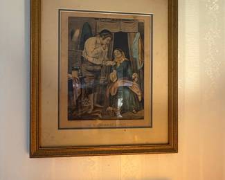 Currier & Ives 'The Blessing of a Wife' Lithograph